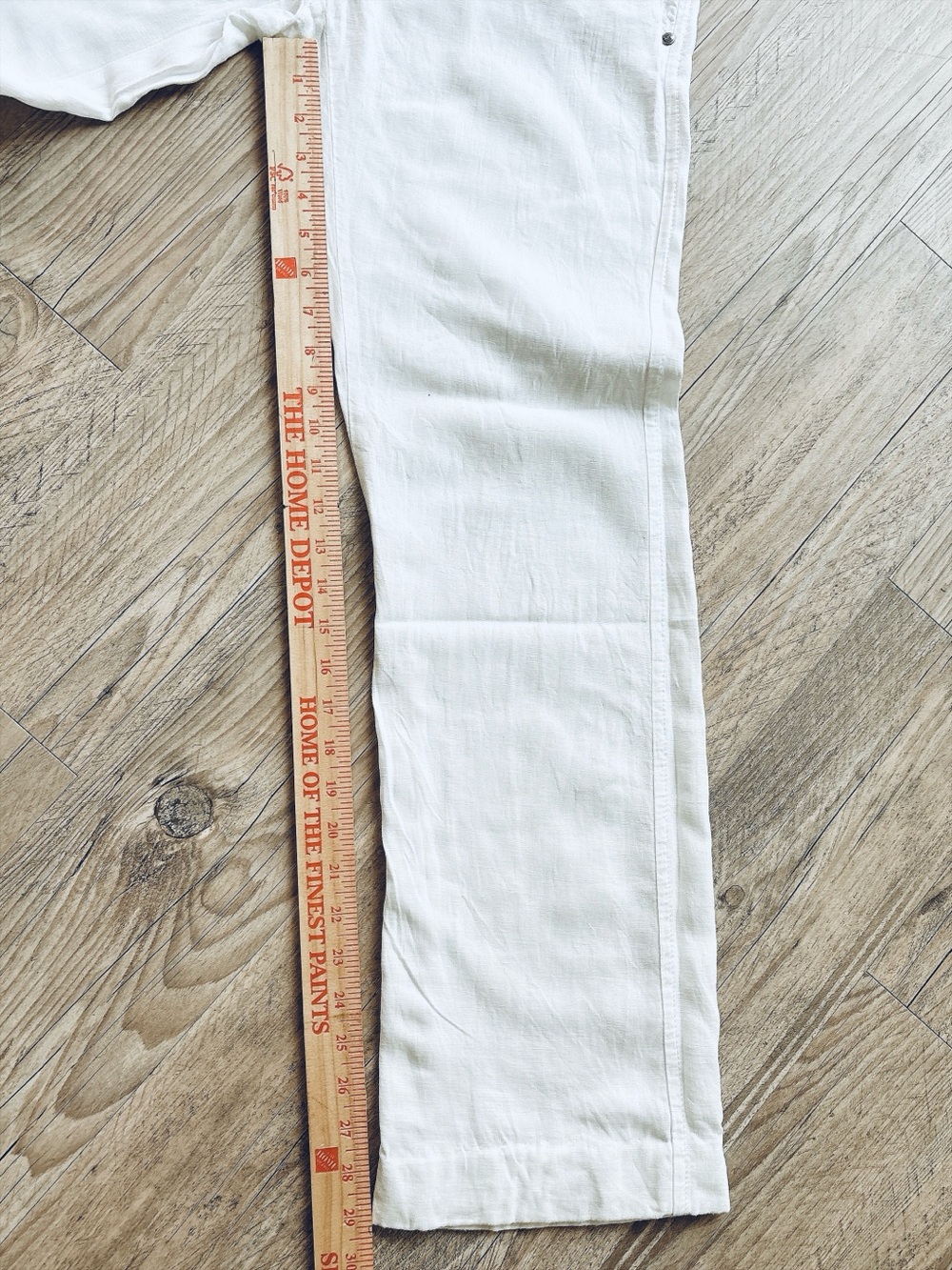 Esprit Women’s White Linen Pants Straight Leg Coastal Summer Nautical Vacation - Picture 9 of 13